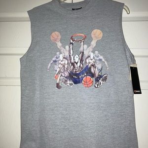 NEW … AND1 Vintage Youth Boys Lg 14-16 Graphic Basketball Tank. Gray “NWT”